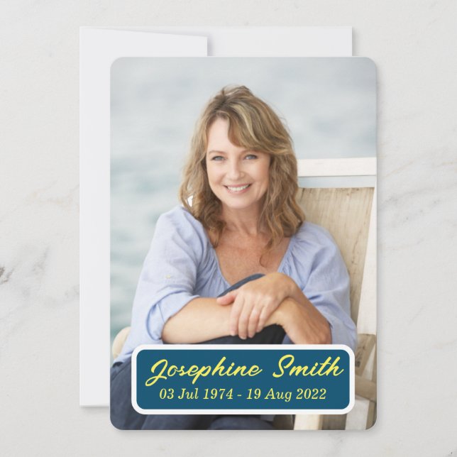 Inbjudningskort för anpassadets begravningsceremon (Framsida)