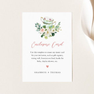 Inbjudningskort för ARIA Tea Party-duschingkort