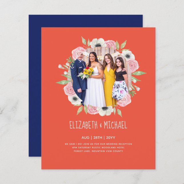 Inbjudningskort för att ta emot annonser om budget (Fram/baksida)