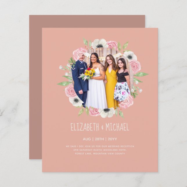 Inbjudningskort för att ta emot annonser om budget (Fram/baksida)