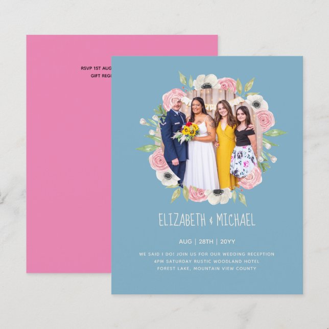 Inbjudningskort för att ta emot annonser om budget (Fram/baksida)