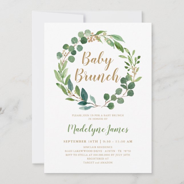 Inbjudningskort för baby-Brunch (Framsida)