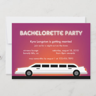 Inbjudningskort för Bachelorette Party Limo