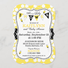 Inbjudningskort för Bee Honeycomb Polka Dot Print 