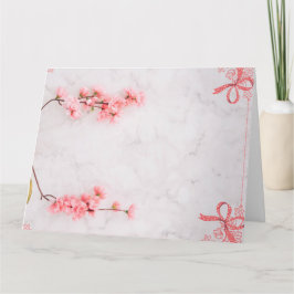 Inbjudningskort för blommigt rosa chic