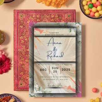 Inbjudningskort för blommigtens bröllop