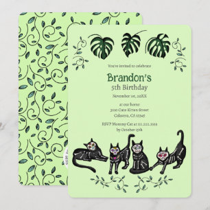 Inbjudningskort för Cats-katter Barns födelsedag f