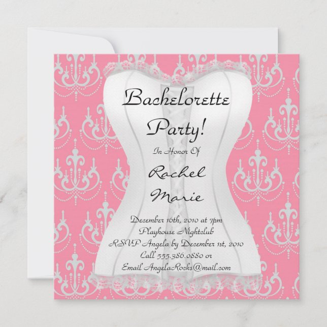 Inbjudningskort för CUTE Bachelorette Party Design (Framsida)