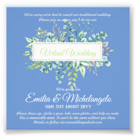 Inbjudningskort för direktuppspelning av Bröllop C Fototryck