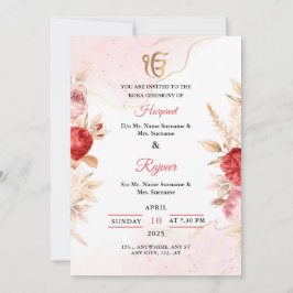 Inbjudningskort för elegant Blommigt Roka Ceremony