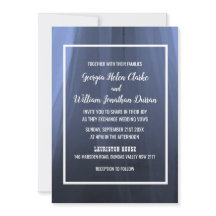 Inbjudningskort för elegant Blue Romantic Wedding