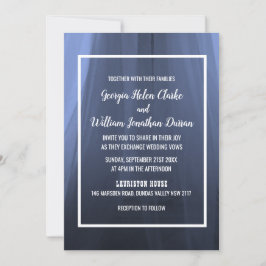 Inbjudningskort för elegant Blue Romantic Wedding