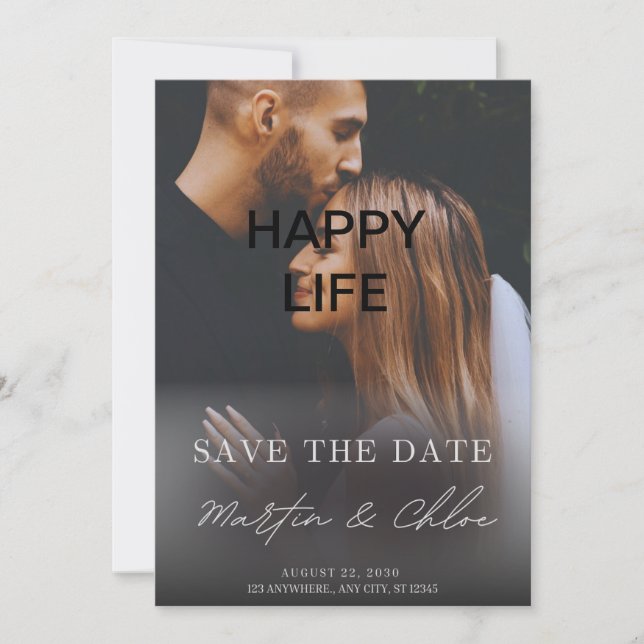 Inbjudningskort för Elegant bröllop (Framsida)