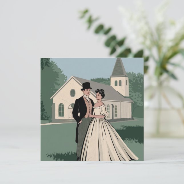 Inbjudningskort för elegant bröllop firande av Kär (Stående Fram)