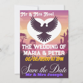 Inbjudningskort för elegant bröllop med hjärtform