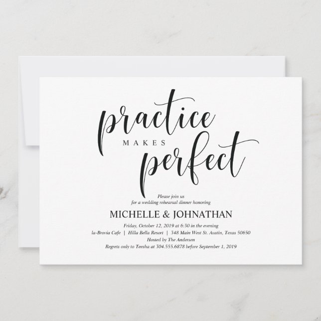 Inbjudningskort för elegant bröllop-middagsinbjuda (Framsida)