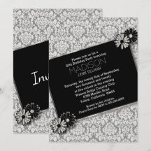 Inbjudningskort för Elegant Damask Party-mall