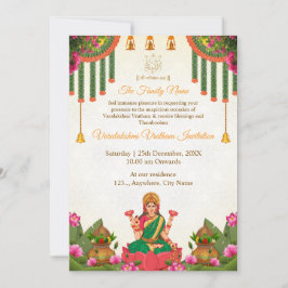 Inbjudningskort för elegant Varalakshmi Vratham