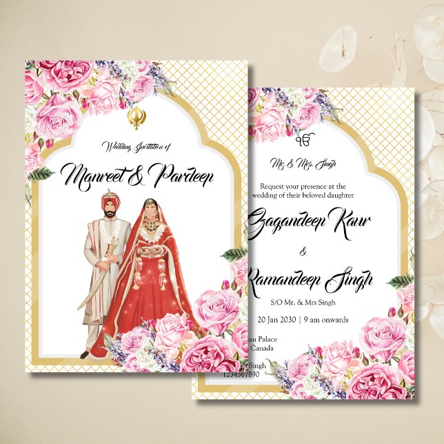Inbjudningskort för elegant White guld Anand Karaj (Skapare uppladdad)