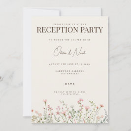 Inbjudningskort för enkel Boho Wildblomma