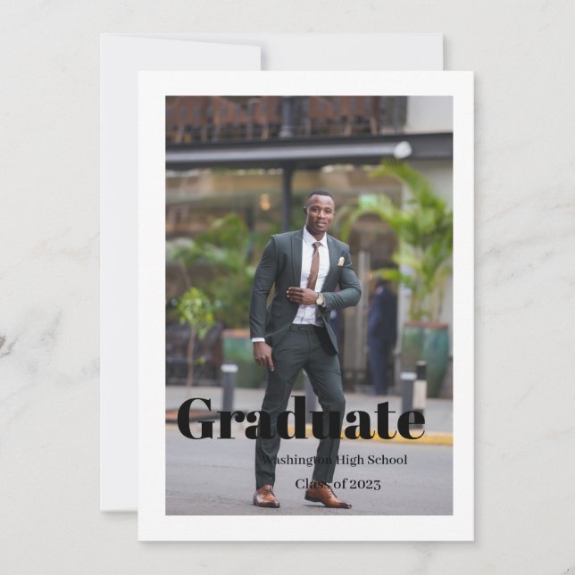 Inbjudningskort för enkelt skript student (Framsida)