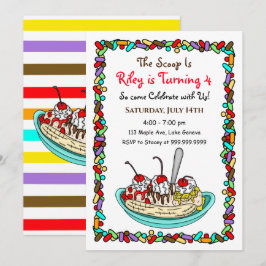 Inbjudningskort för Födelsedagsfesten Ice Cream