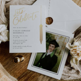 Inbjudningskort för Foil Tassel Grad Party Student