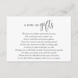 Inbjudningskort för förfrågan om bröllopspresent p