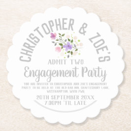 Inbjudningskort för förlovningsfest underlägg papper