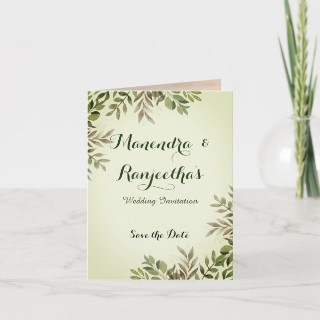 Inbjudningskort för fotobröllop med elegant Person (Framsida)