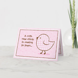 Inbjudningskort för Gingham Chick Baby Shower