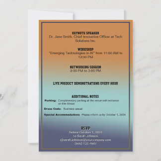 Inbjudningskort för Global Innovations Tech-utstäl