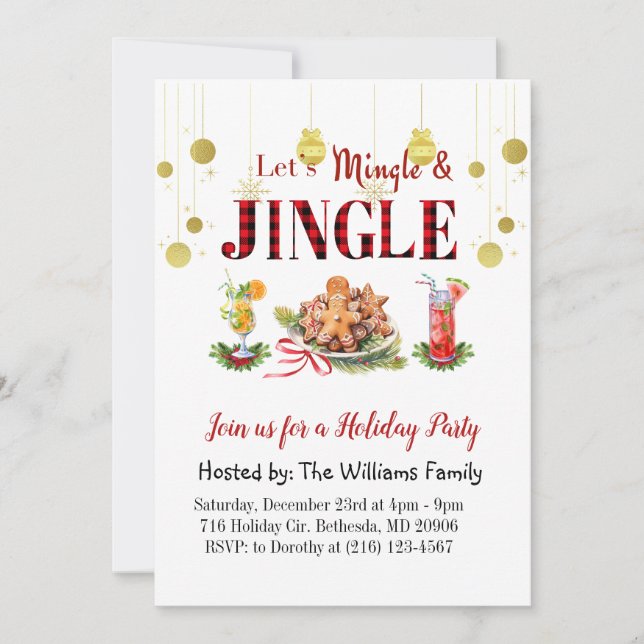 Inbjudningskort för god jul & Gott nytt år (Framsida)