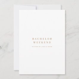 Inbjudningskort för Guld & White Bachelor Helg