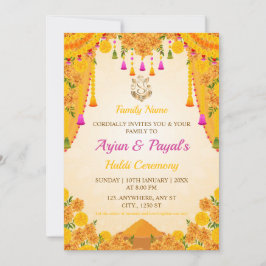 Inbjudningskort för Haldi Ceremony, Maiyan Card