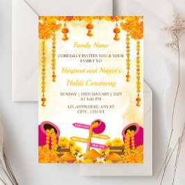 Inbjudningskort för Haldi Ceremony, Maiyan Card