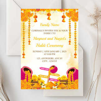 Inbjudningskort för Haldi Ceremony, Maiyan Card
