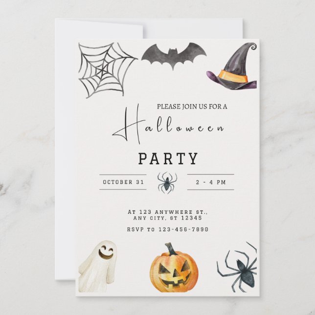 Inbjudningskort för Halloween fest (Framsida)