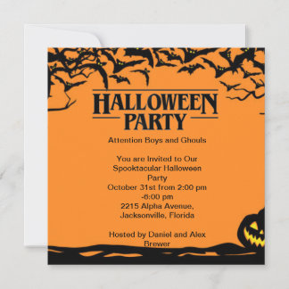 Inbjudningskort för Halloween fest