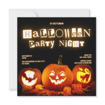 Inbjudningskort för Halloween fest-natt