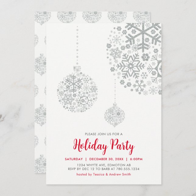 Inbjudningskort för helgdag/julfest (Fram/baksida)