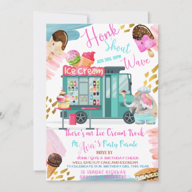 Inbjudningskort för I-Skräm på födelsedag (Framsida)