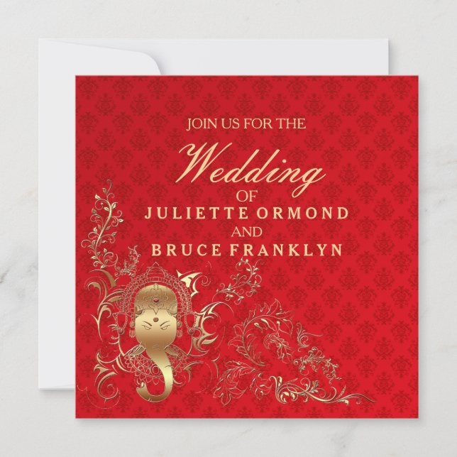 Inbjudningskort för indiska Bröllop - Inbjudningsk (Framsida)