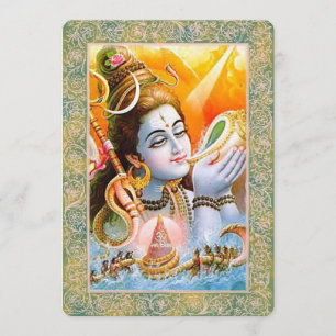 Inbjudningskort för indiska gudstjänster/Lord Shiv