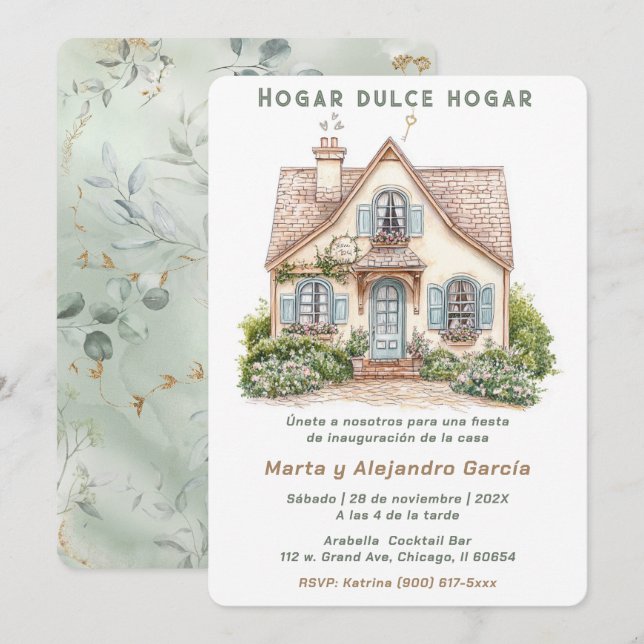 Inbjudningskort För Inflyttningsfest Hemma (Fram/baksida)