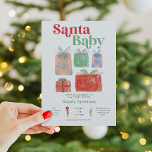 Inbjudningskort för jultomten för babyskor