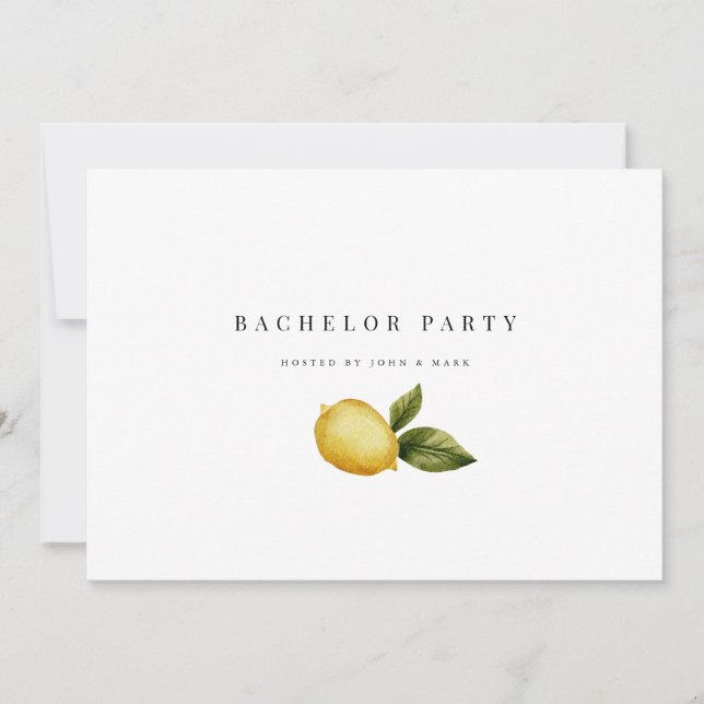 Inbjudningskort för Lemon Bachelor-part (Framsida)
