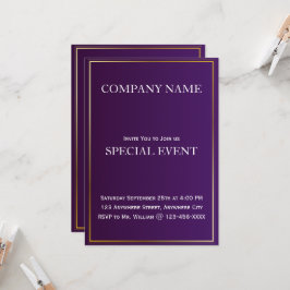 Inbjudningskort för lila företagspart