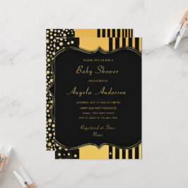 Inbjudningskort för Luxury Black Guld Flicka-