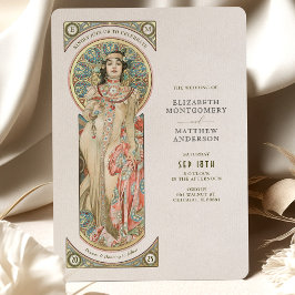 Inbjudningskort för Luxus-bröllop Art nouveau från